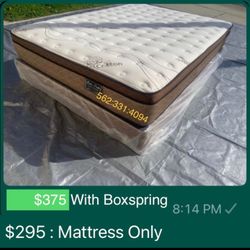 Queen Size Organic Stile 12" Inch Eurotop.  All Sizes Available