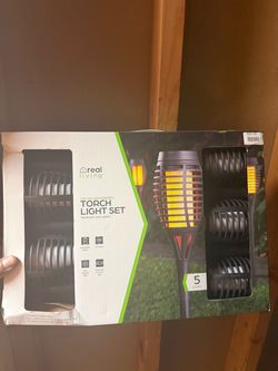 Real Living LED Solar Torch Light Set 5-Pack
