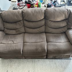 Brown Reclining Couch And Loveseat Set 