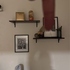 Two Espresso Wall Shelves -New