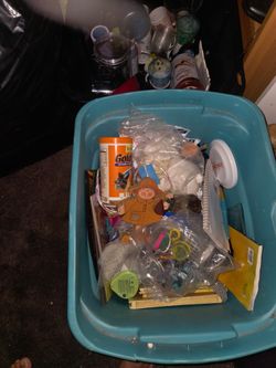 Mixed Lot in Teal Storage Bin