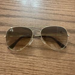 Ray-Ban Sunglasses RB3025 Aviator Gradient Gold Frame Light Brown Lens 58mm