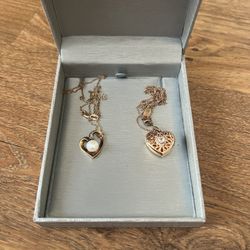 Rose Gold Pearl Necklace And Locket