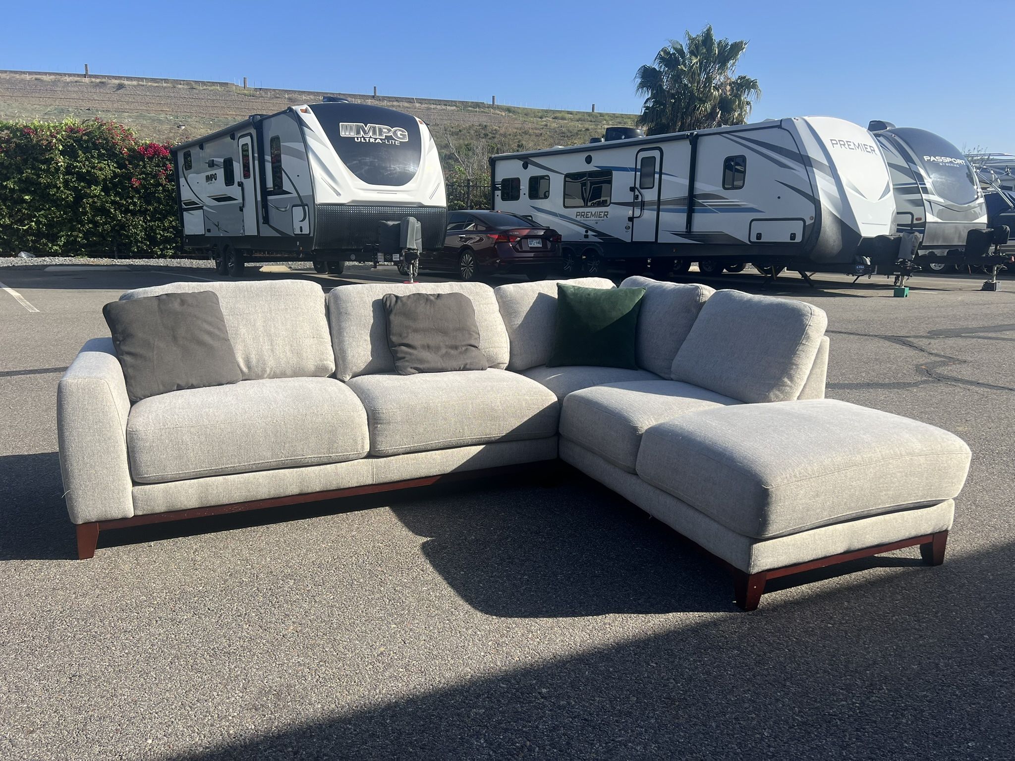 Gray Living Spaces sectional sofa couch