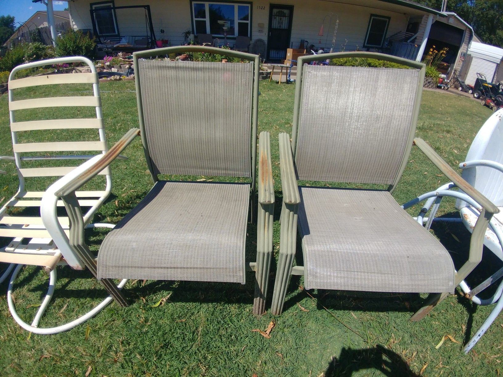 Aluminum lawn chairs $25 for the pair