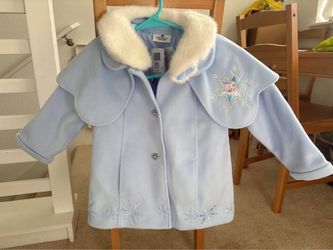 New With Tag Disneyland Frozen Girl Jacket Blue Long Sleeve Coat Size 4 Year Old Outwear
