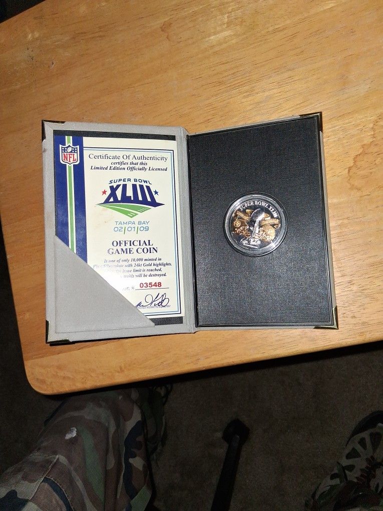 Super Bowl XLIII. 02/01/09 Steelers vs Cardinals Flip Coin