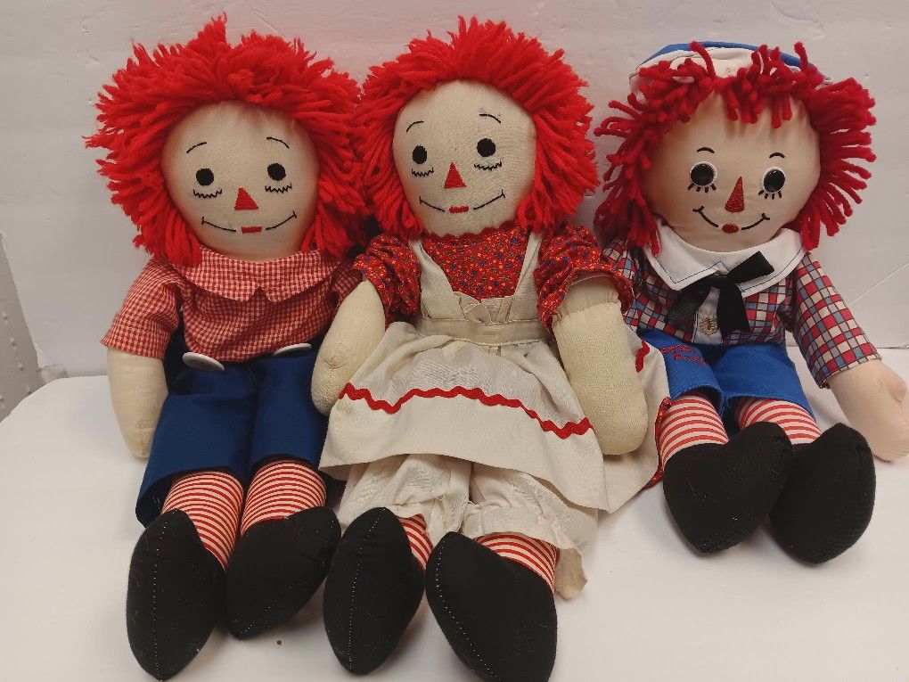 Raggedy Ann And Andy 3pk Dolls For Sale 