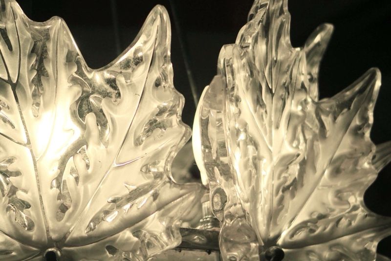 Vintage Lalique Frosted Glass Chandelier!