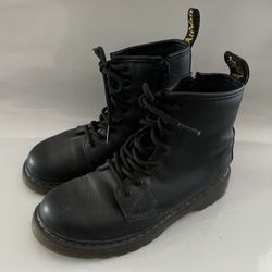 Dr Martens Docs 1460 J Leather Boot Black Tie Zip Junior US 3  