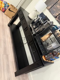 All black coffee table and entrance table (pair)