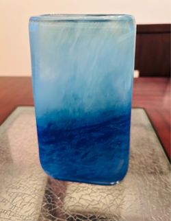 Blue Art Glass Vase