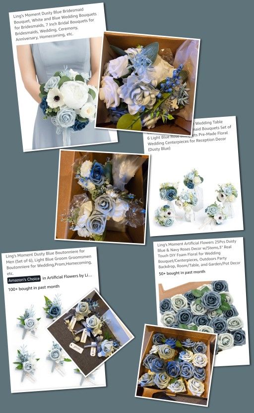 Dusty Blue Wedding FLOWERS And DECOR