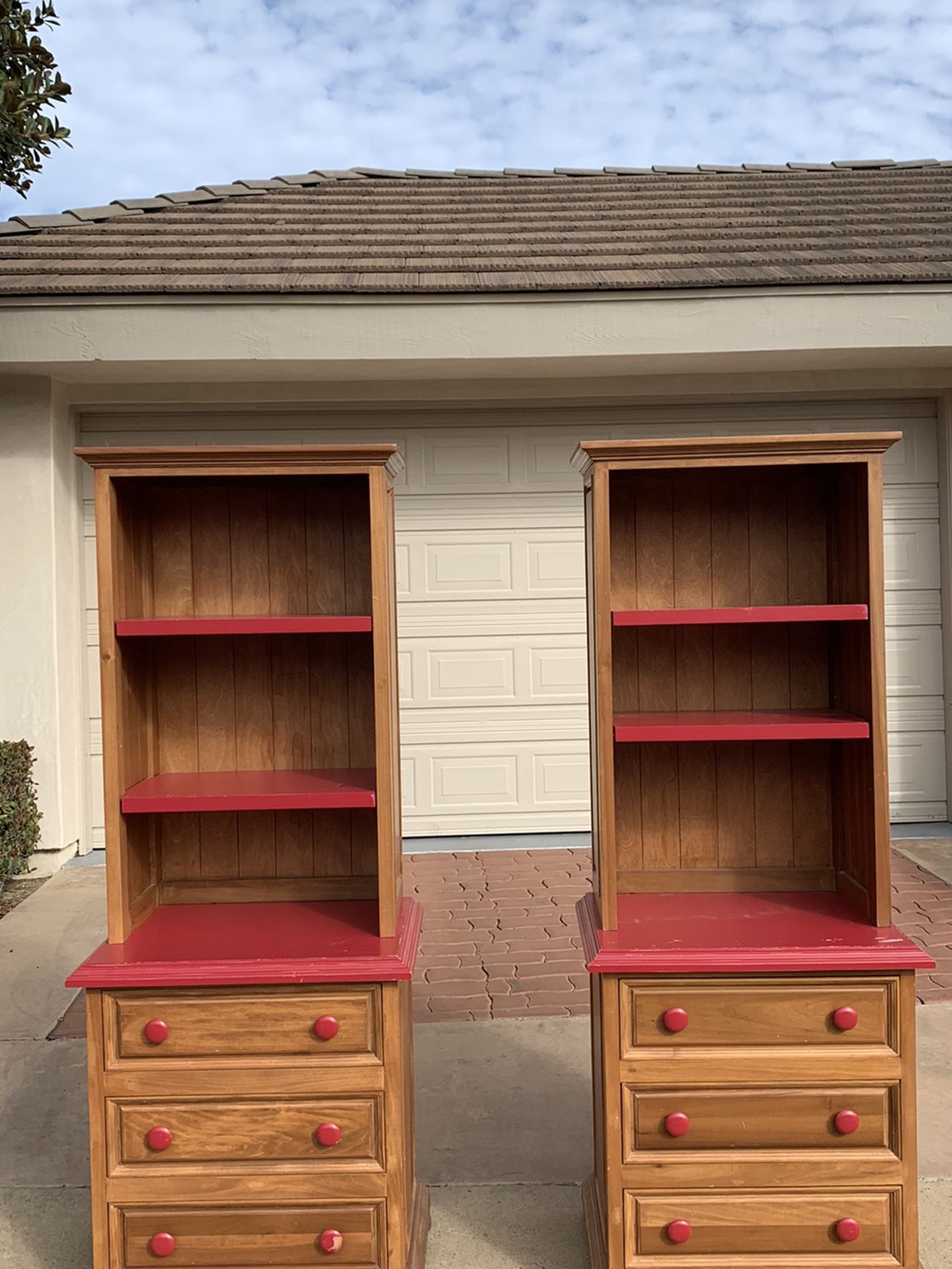 Twin Dressers w/ Bookshelves