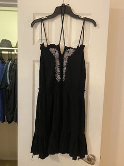 Black spaghetti dress