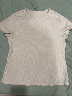 Old Navy Women’s Ribbed Crew Neck T-Shirt – Petite Small – Cream