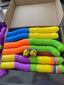 Easter eggs Colorful Fidget Slug Worm Toys Bulk Lot