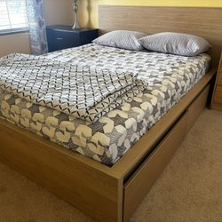 IKEA Queen Bed Frame With Storage Drawers 