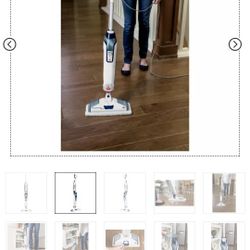 BISSELL PowerFresh Deluxe Steam Mop 1806 12" Cleaning Path Brite White/Sapphire Blue: Electric Floor Steamer, 1500W, 25ft Cord