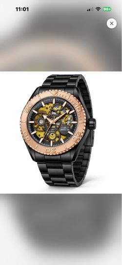 Invicta Objet D Art Glyph Automatic w/ skeleton dial men’s watch - 43mm, black and gold