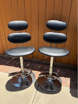 Black Leather Adjustable Hight Bar Stools