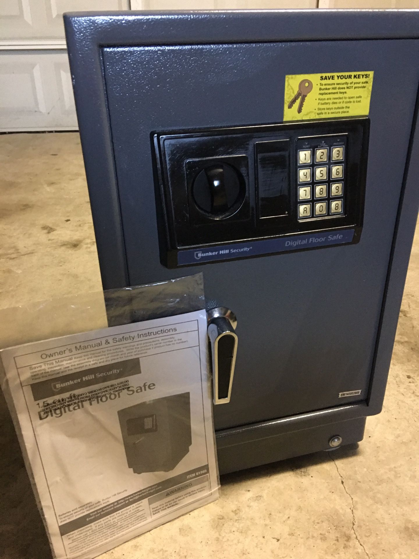Bunker Hill security 61565- 1.51cuft solid steel Digital Floor Safe .