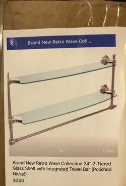 Brand New Glass Shelf with Towel Bar