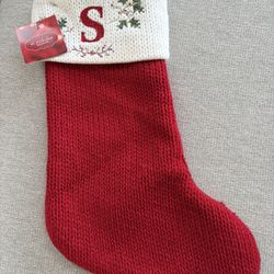 Red Stocking With S Monogram