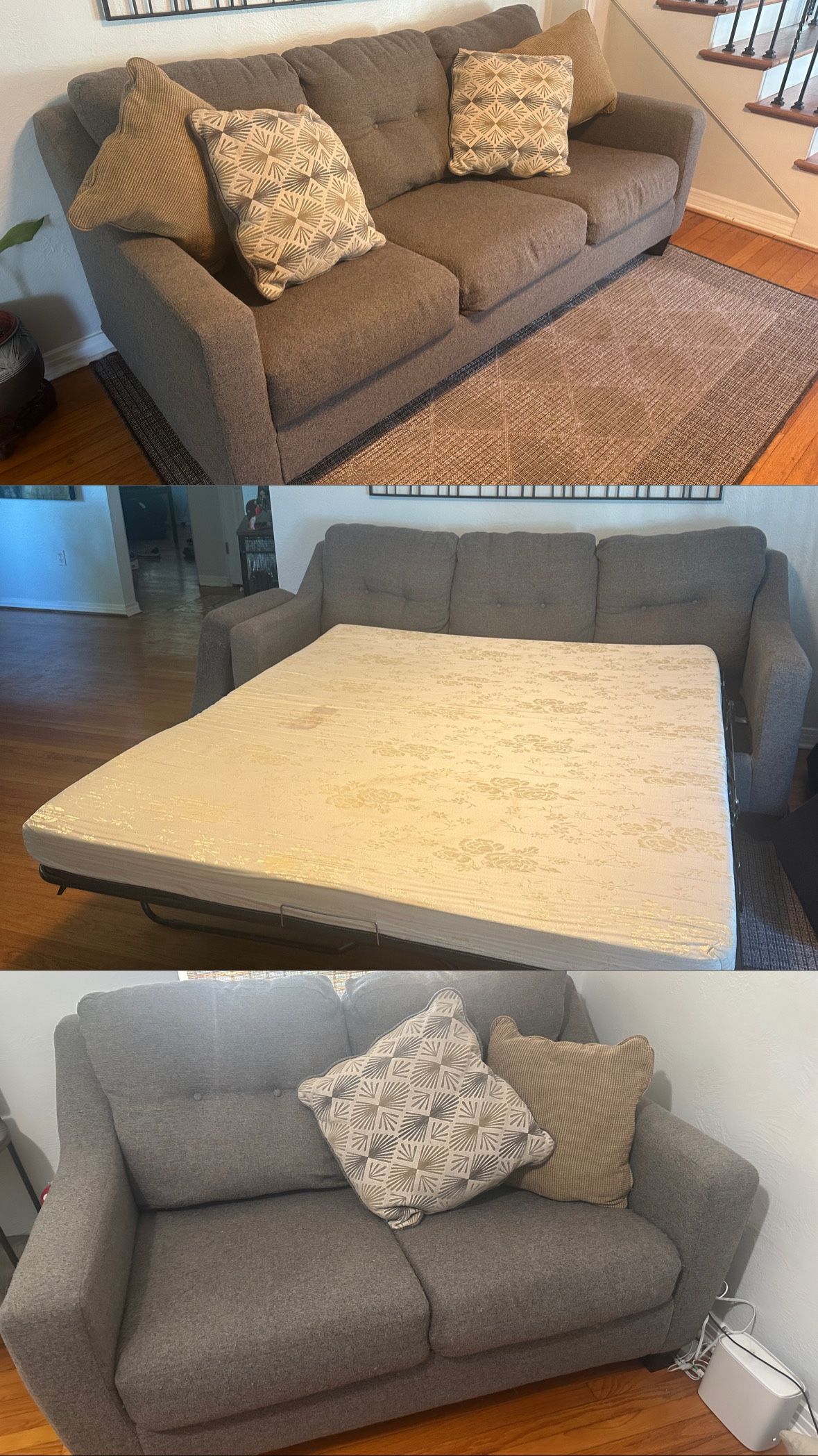 Matching Sofa Set- 2 Sofas // 1 Convertible Sofa- bed And 1 Sofa - LIVING ROOM DONE!