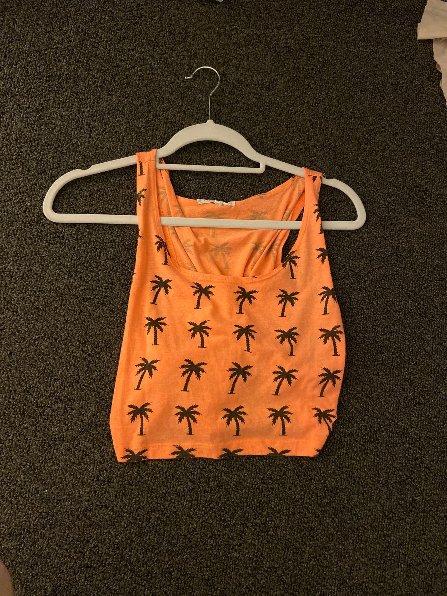 bright neon orange crop top
