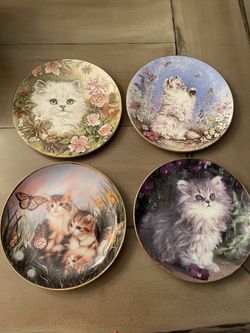 Four Collectable Kitten Plates