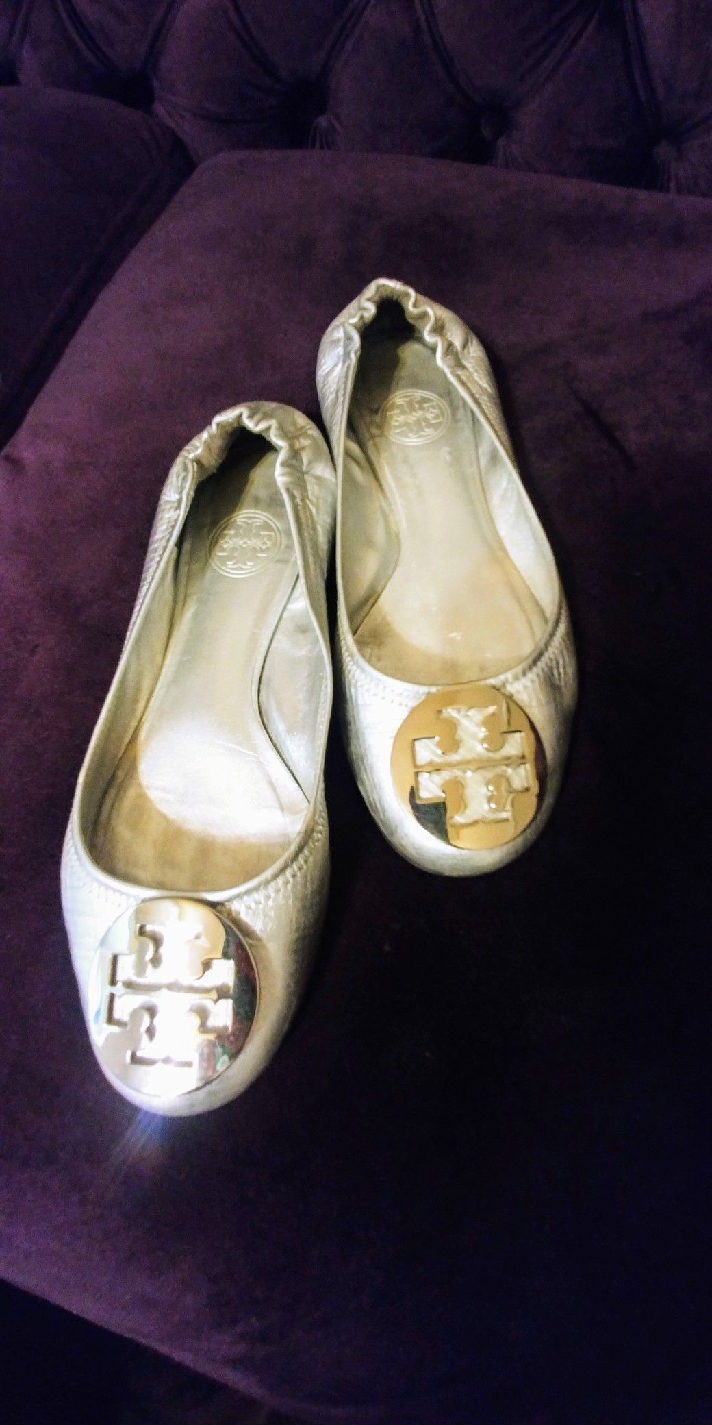 Tory Burch silver shoes