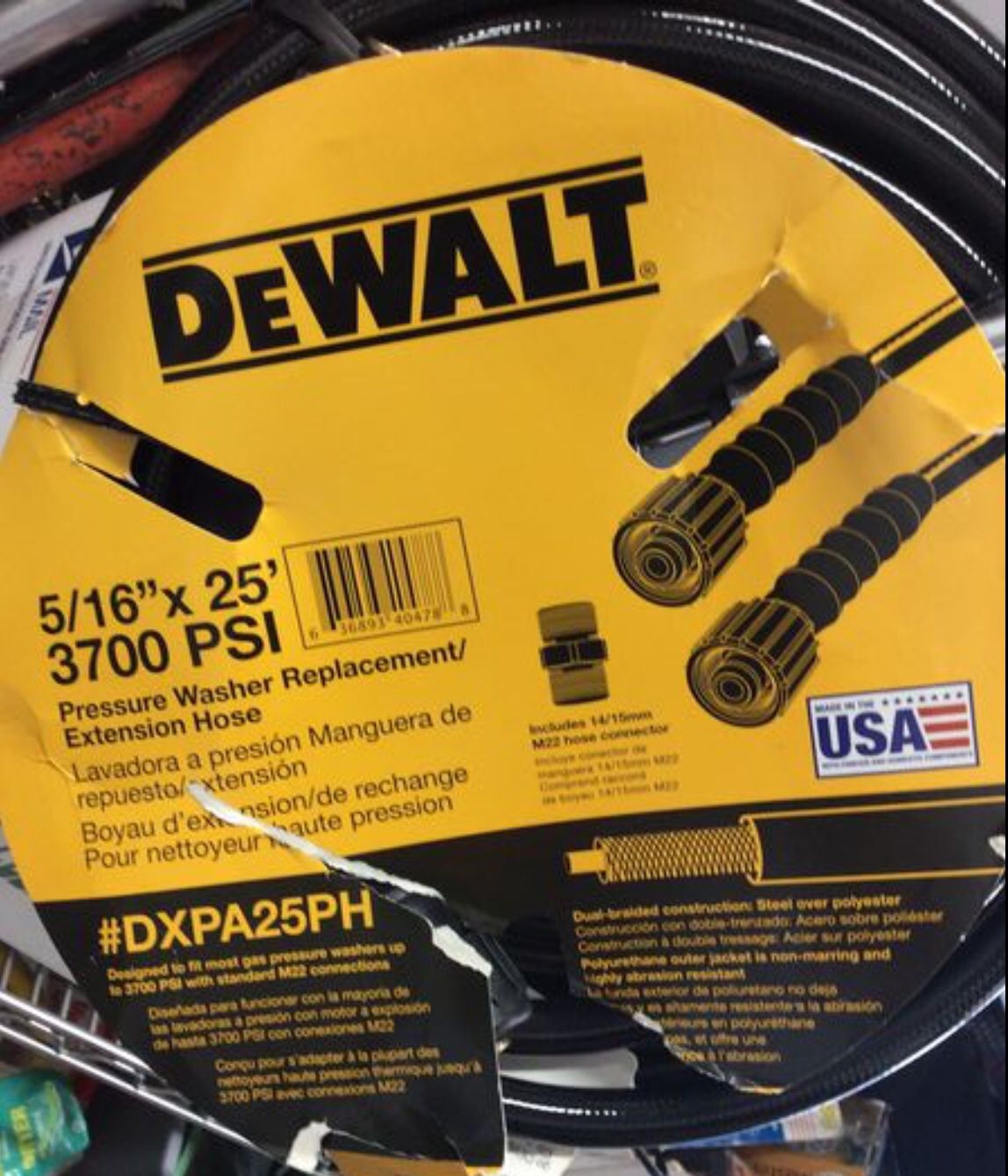 DeWalt DXPA25PH 25 Ft. 3700 PSI Pressure Washer Hose **NEW** (19-1288)