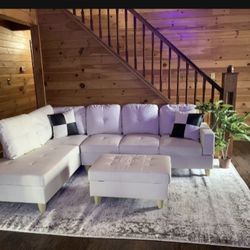 New Sectional And Storage Ottoman 