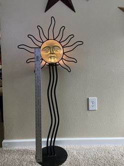 Sun Design Wrought Iron Candle Holder