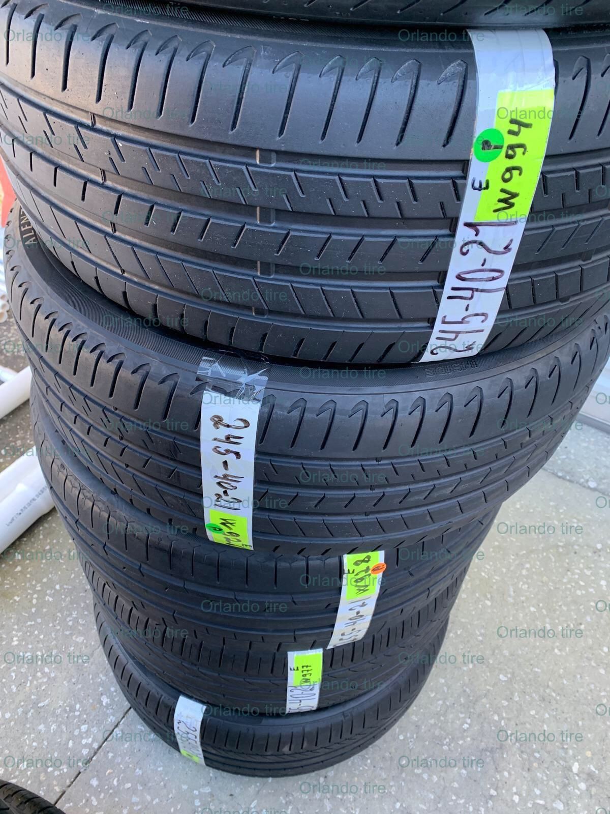 B178 245 40 21 and 275 35 21 Bridgestone Alenza 001 Run Flat 4 Used Tires 80% Life