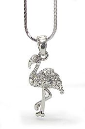 Crystal FLAMINGO Pendant Necklace *See My Other 200  Items*