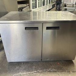 2 Door Under Counter Refrigerator Delfield USA Uc4048 Like New On Wheels 48” X 30” 115v NSF Cooler On Wheels 