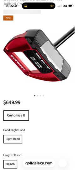 Odyssey Square 2 Square Tri-Hot Jailbird Cruiser Putter 38”