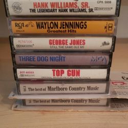 Country Music Cassette Tape Lot plus Top Gun and Three Dog Night