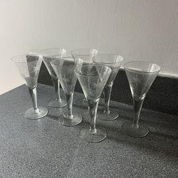 Crystal Cocktail Coupes, Clear Glass, Cocktail glass set, Dishwasher Safe, Holds 12 oz., Set of 7