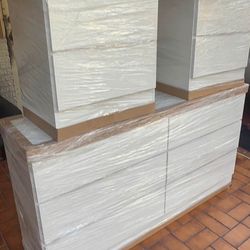 Dresser And 2 Nightstands  - Cómoda Y 2 Mesitas De Noche
