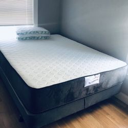Mattress+Regular Box Spring Queen Size Foam thick 11” Box 8”Comfort+Quality Brand New We Finance We Deliver 