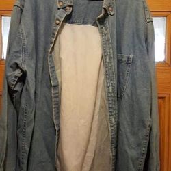 Mens Blue Jean Shirt With Deer Picture- 2X