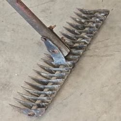 Vintage lawn dethatching rake