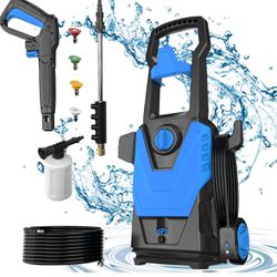 Electric Pressure Washer, Power Washer 1100 PSI Max with 35ft Power Cord, 20ft Pressure Hose, Set High Pressure Washer for Car, Fence, Garage, Electri