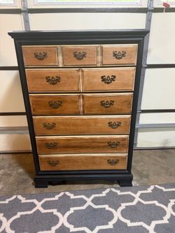 Tall Chest of Drawers Two-Tone Dresser