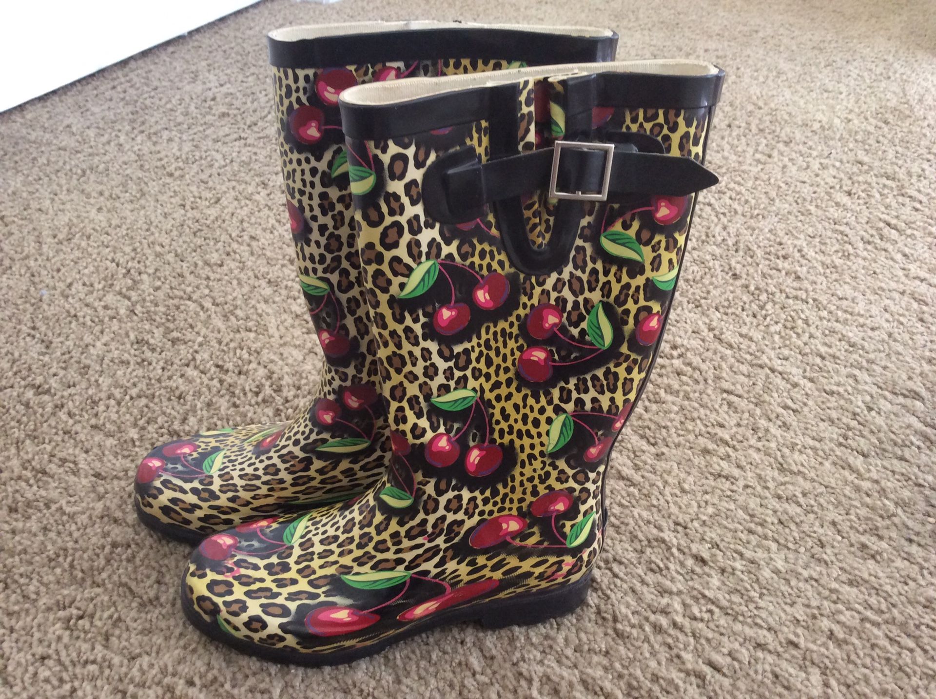 Leopard and Cherry Rain Boots (7)