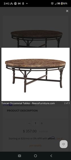 Tuscan style coffee table