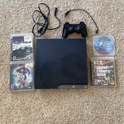 PS3 Slim With 4 Games